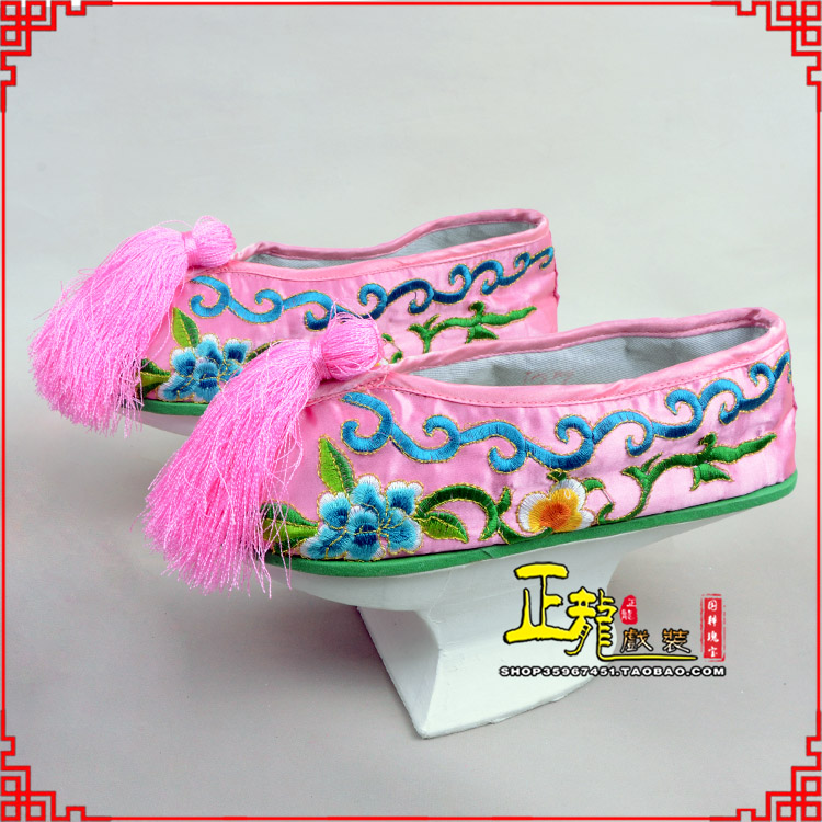 叶城京越剧戏鞋花盆底清朝皇后贵妃宫女花盆底 旗鞋