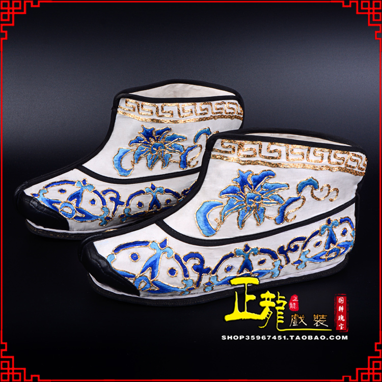 叶城三岔口武生薄底 手绣绣花快靴