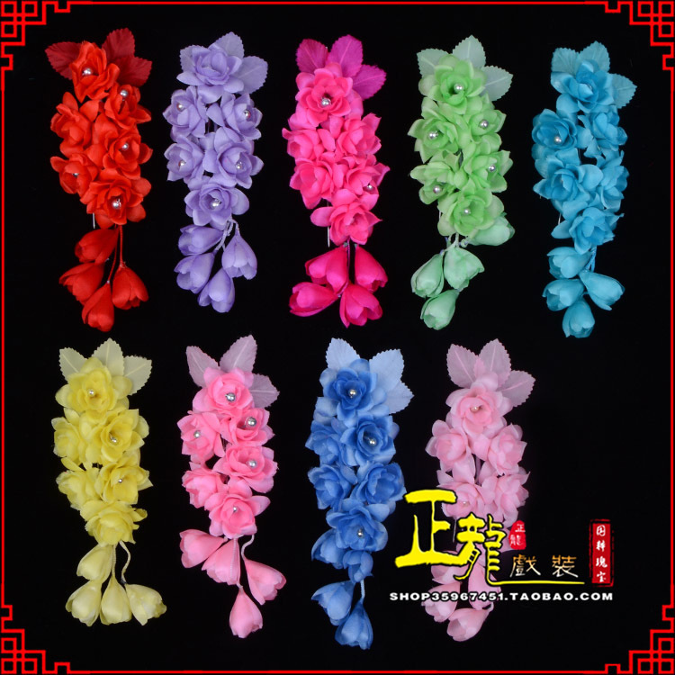 叶城鬓花头饰小花头花 真丝绢花